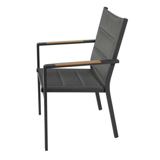 Lot de 4 chaises de jardin en aluminium avec accoudoirs CIOTAT