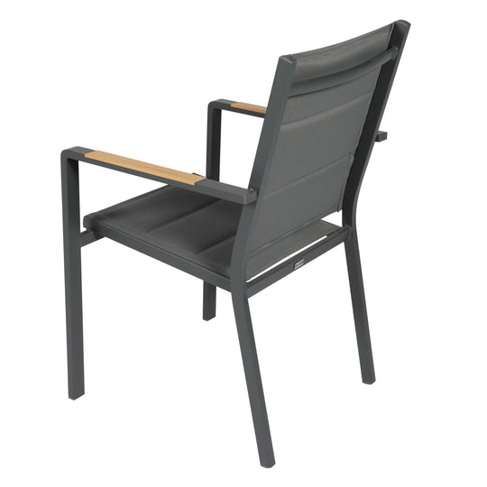 Lot de 4 chaises de jardin en aluminium avec accoudoirs CIOTAT