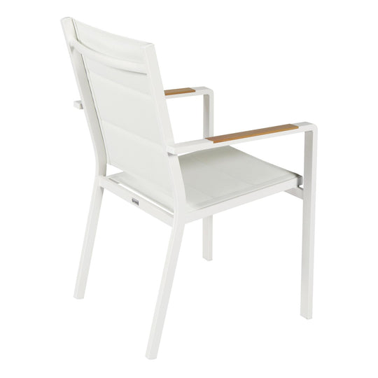 Lot de 4 chaises de jardin en aluminium avec accoudoirs CIOTAT blanc