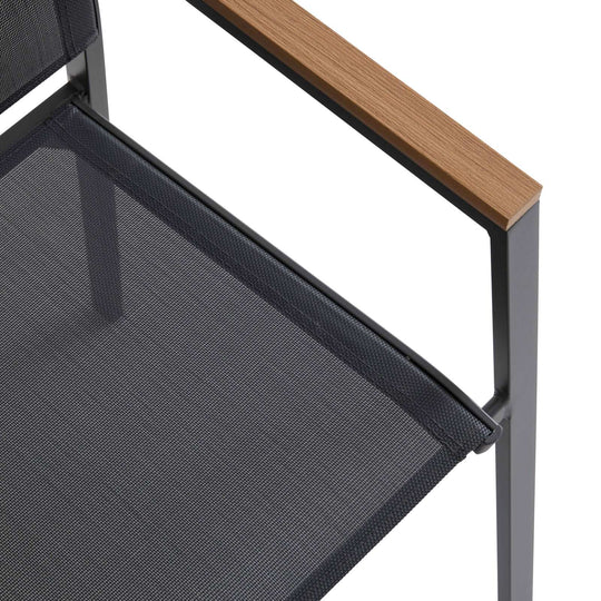 Lot de 4 chaises de jardin en aluminium et textilène avec accoudoirs JAKARTA