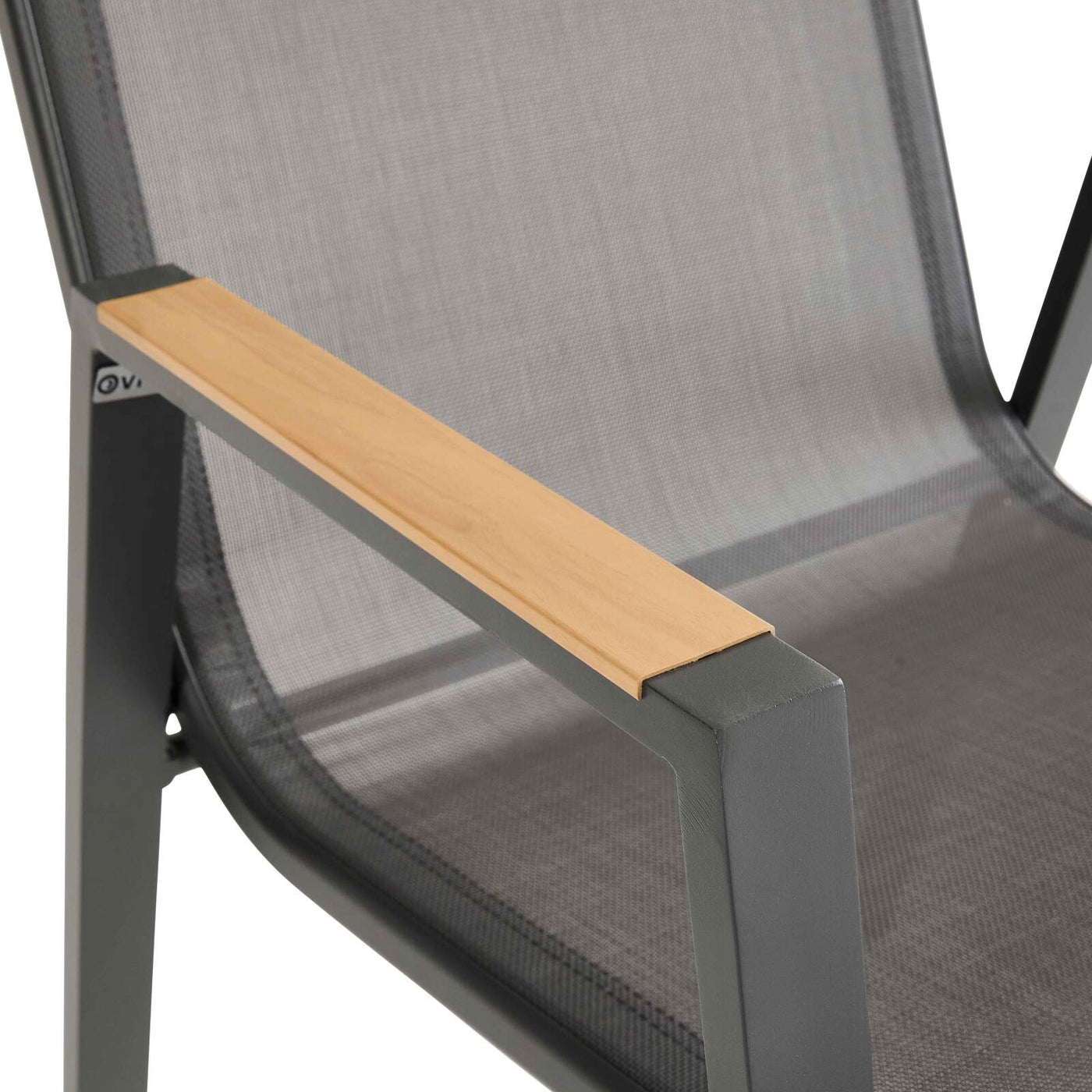 Lot de 6 chaises de jardin en aluminium et bois d'acacia avec accoudoirs SAVANNAH