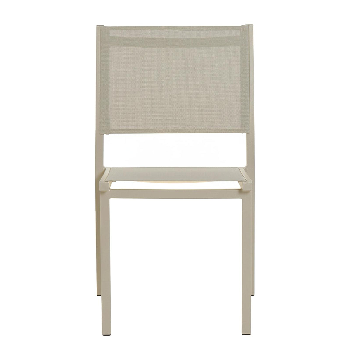 Lot de 4 chaises de jardin en aluminium crème et textilène-modele NICE