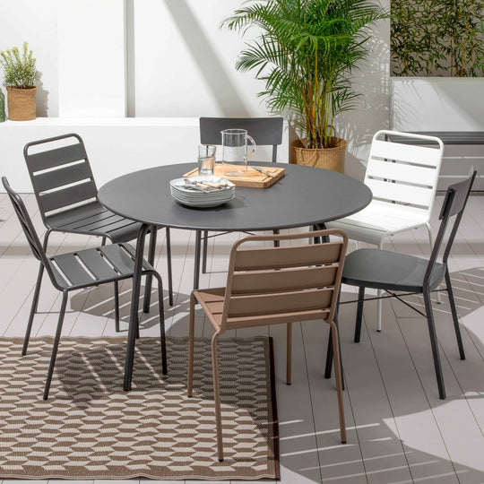Lot de 4 chaises de jardin Oviala en metal PALAVAS
