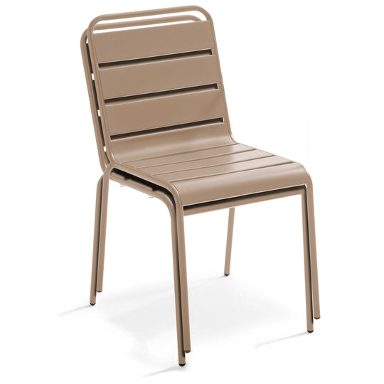 Lot de 4 chaises de jardin Oviala en metal PALAVAS