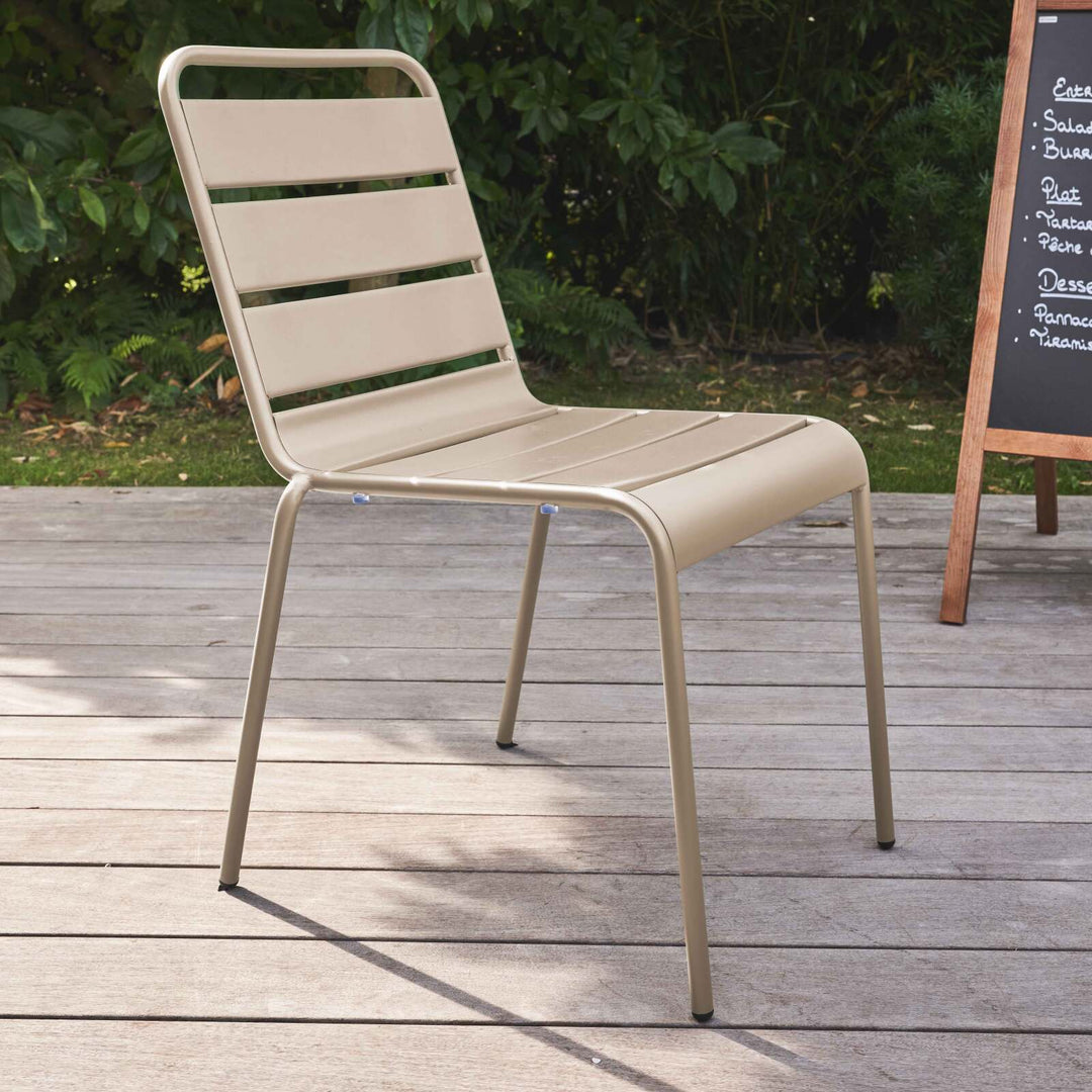 Lot de 4 chaises de jardin Oviala en metal PALAVAS