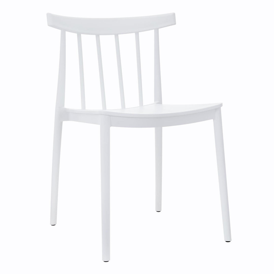 Lot de 4 chaises de jardin en plastique Oviala LISBOA Blanc