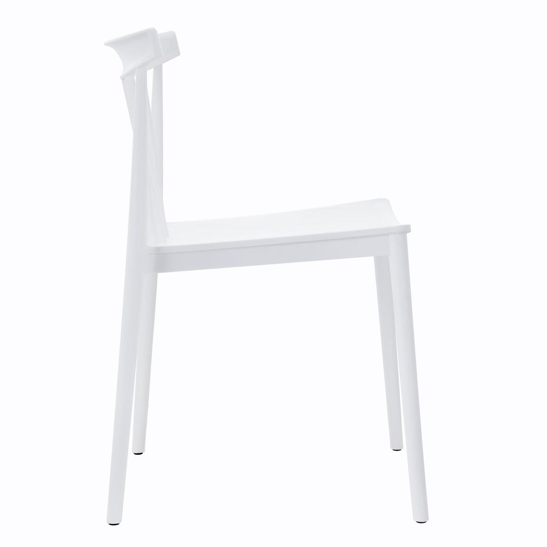 Lot de 4 chaises de jardin en plastique Oviala LISBOA Blanc