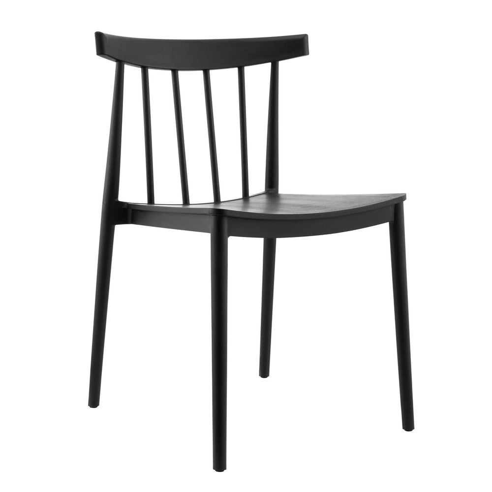 Lot de 4 chaises de jardin en plastique Oviala LISBOA Noir