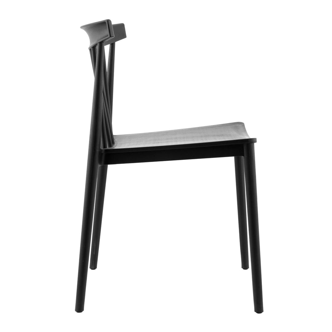 Lot de 4 chaises de jardin en plastique Oviala LISBOA Noir