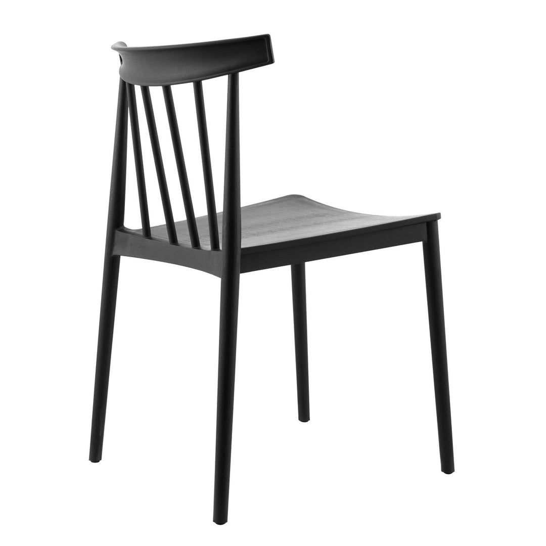 Lot de 4 chaises de jardin en plastique Oviala LISBOA Noir
