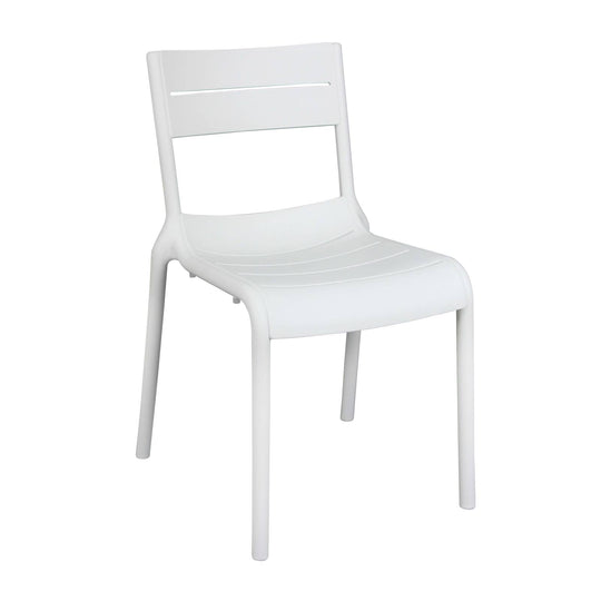 Lot de 4 chaises de jardin en plastique Blanc PANAME