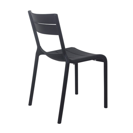 Lot de 4 chaises de jardin en plastique Noire PANAME