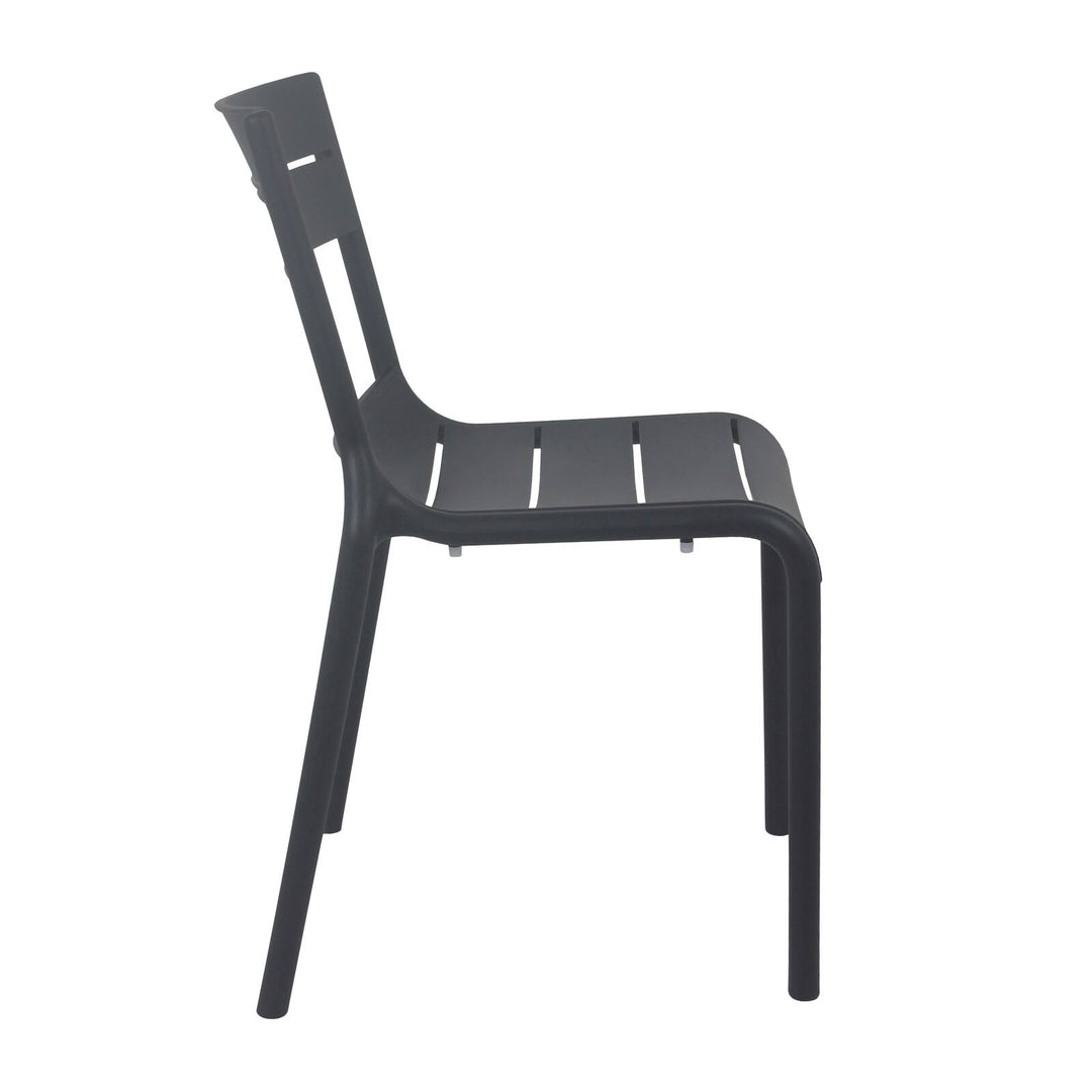 Lot de 4 chaises de jardin en plastique Noire PANAME
