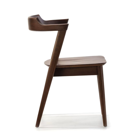 Lot de 2 chaises en bois massif Venus -noyer