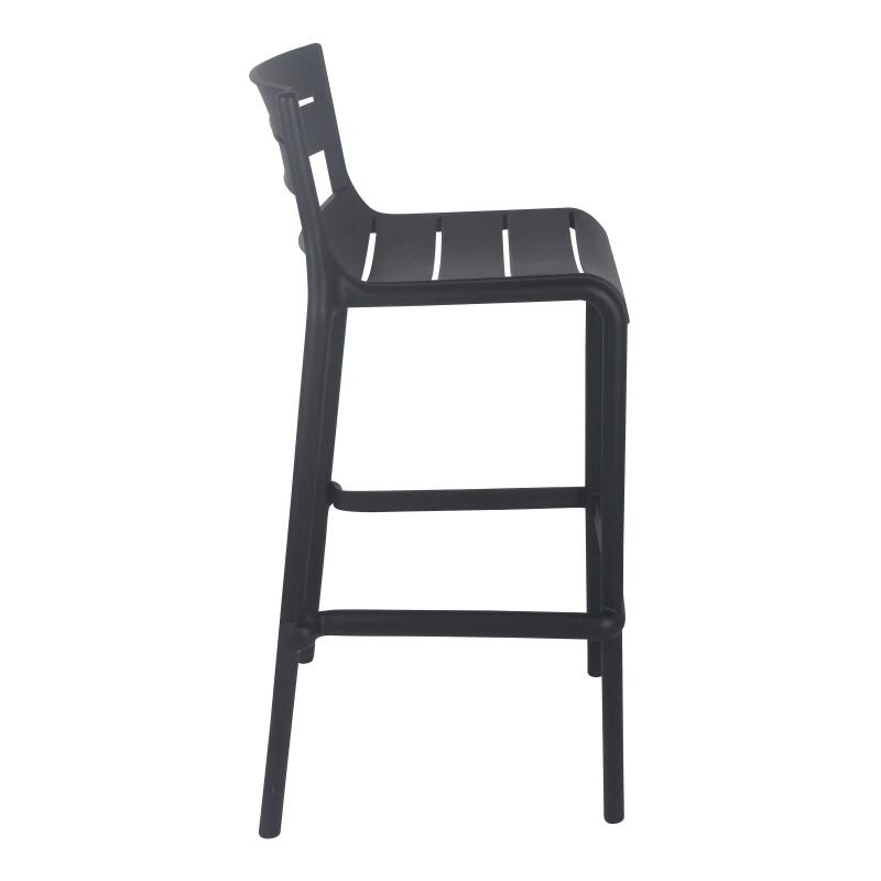 Lot de 4 chaises de jardin haute en plastique Oviala PANAME noir