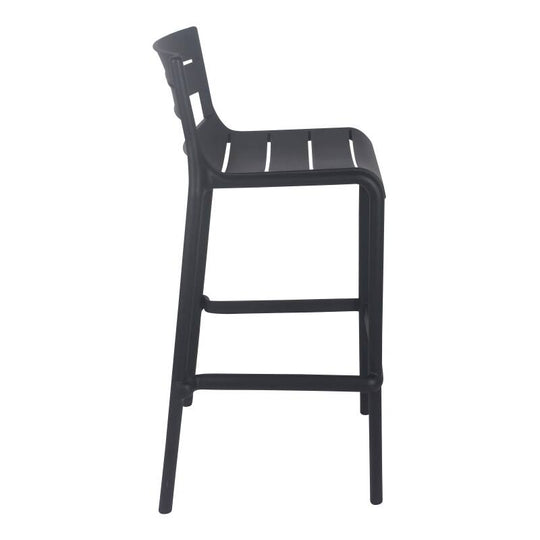 Lot de 4 chaises de jardin haute en plastique Oviala PANAME noir