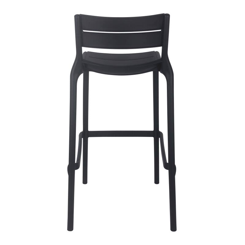 Lot de 4 chaises de jardin haute en plastique Oviala PANAME noir