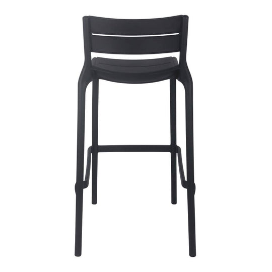 Lot de 4 chaises de jardin haute en plastique Oviala PANAME noir