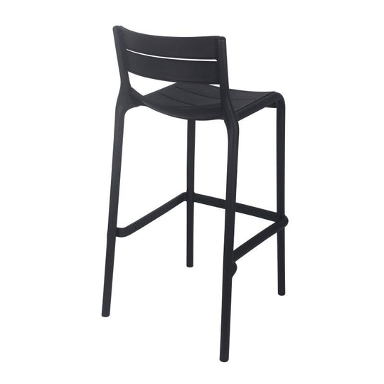 Lot de 4 chaises de jardin haute en plastique Oviala PANAME noir