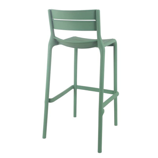 Lot de 4 chaises de jardin haute en plastique Oviala PANAME vert sauge