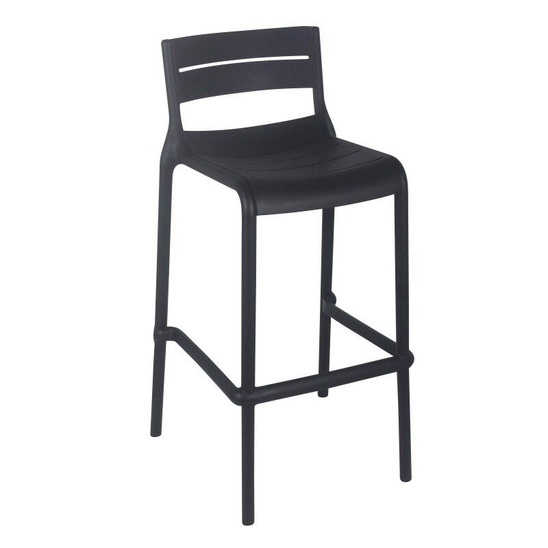 Lot de 4 chaises de jardin haute en plastique Oviala PANAME noir
