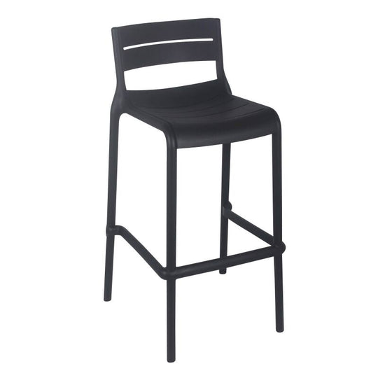 Lot de 4 chaises de jardin haute en plastique Oviala PANAME noir