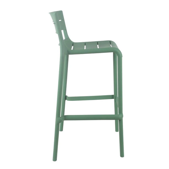 Lot de 4 chaises de jardin haute en plastique Oviala PANAME vert sauge