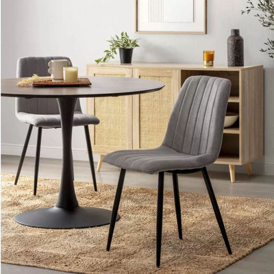 Lot de 4 chaises Sagi tapissées de tissu gris- léger défaut