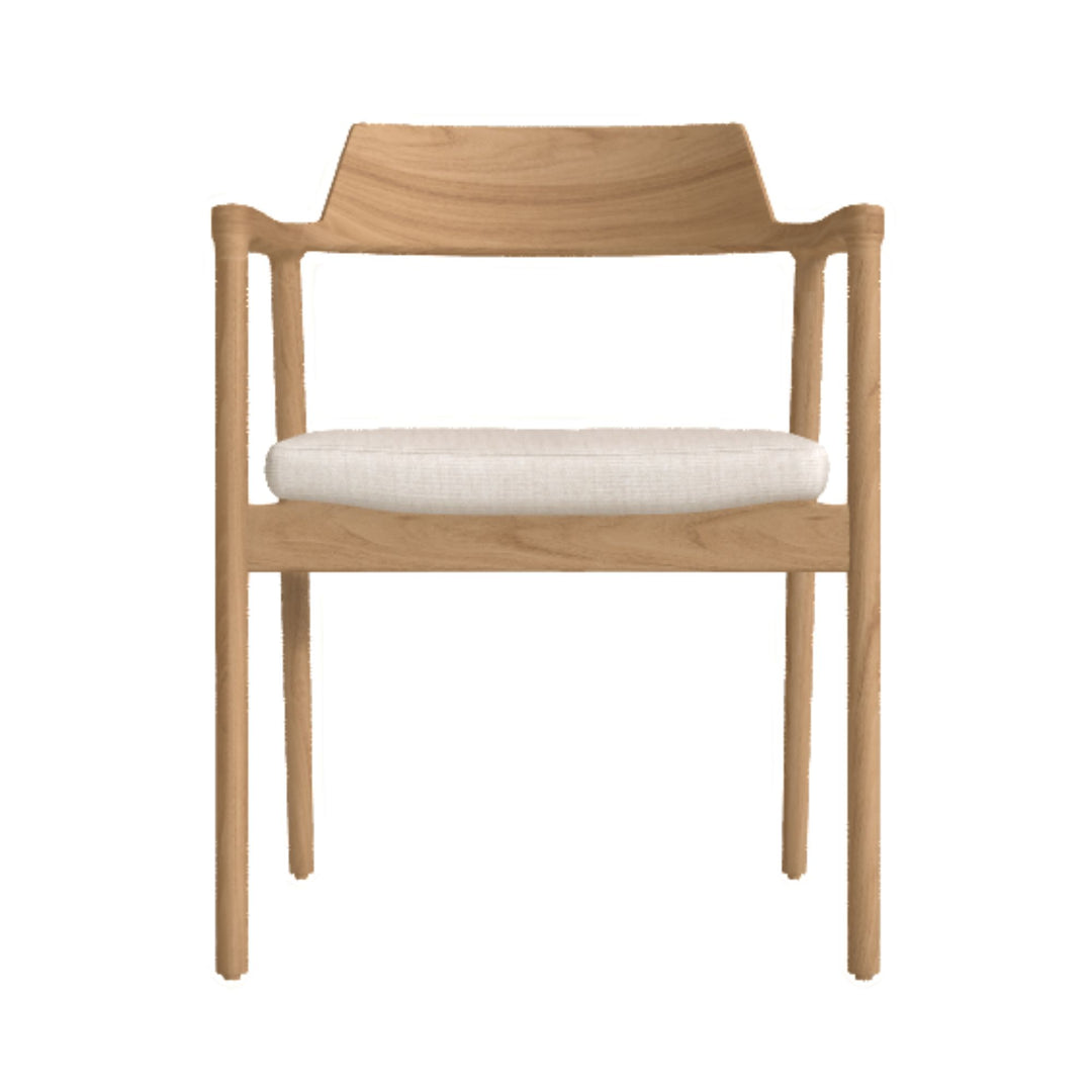 Chaise KAVE HOME Alocs en tissu beige et bois de chêne finition naturelle