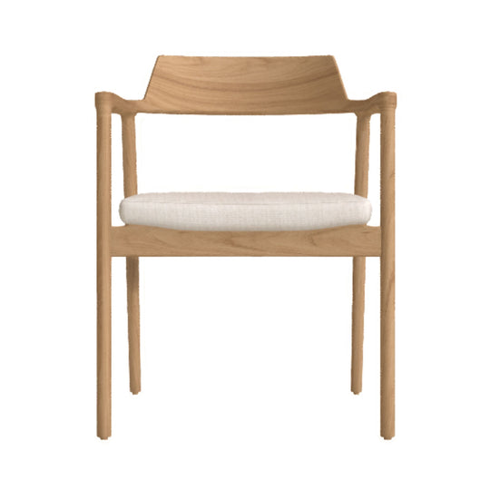 Chaise KAVE HOME Alocs en tissu beige et bois de chêne finition naturelle
