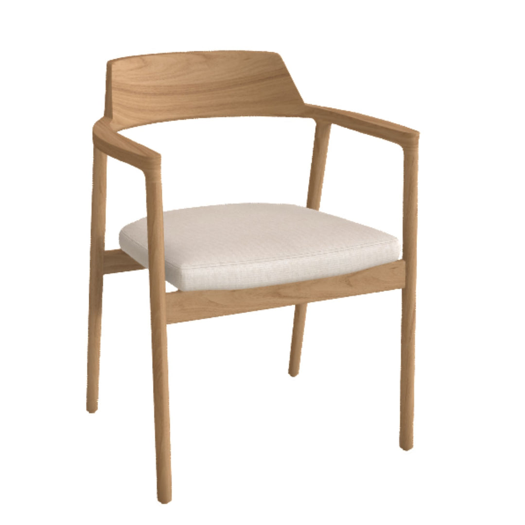 Chaise KAVE HOME Alocs en tissu beige et bois de chêne finition naturelle