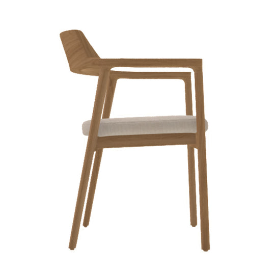 Chaise KAVE HOME Alocs en tissu beige et bois de chêne finition naturelle