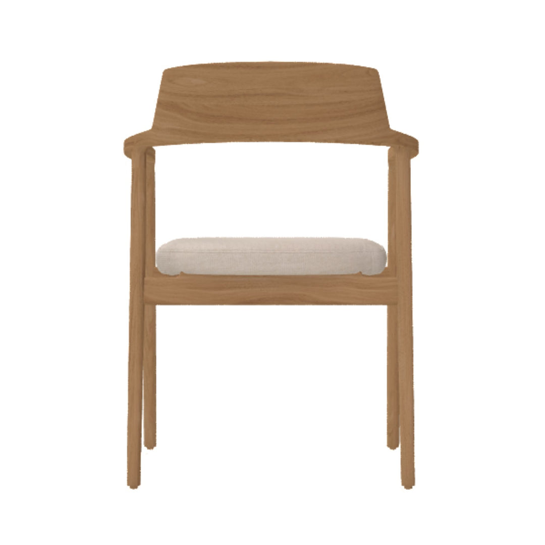 Chaise KAVE HOME Alocs en tissu beige et bois de chêne finition naturelle