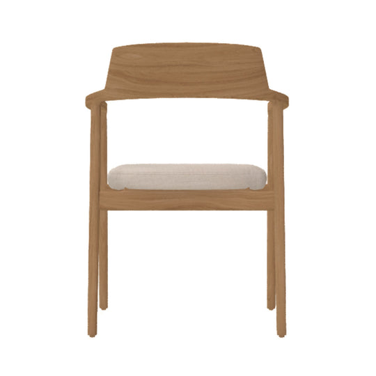 Chaise KAVE HOME Alocs en tissu beige et bois de chêne finition naturelle