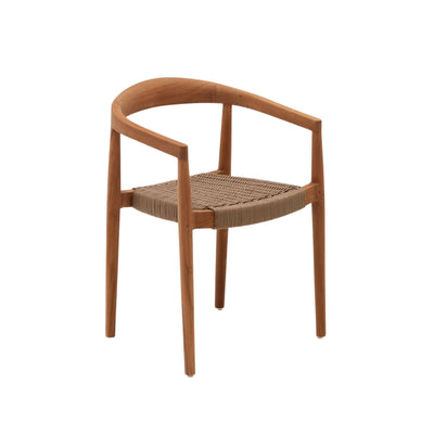 Chaise KAVE HOME Ydalia en teck, finition naturelle et corde beige
