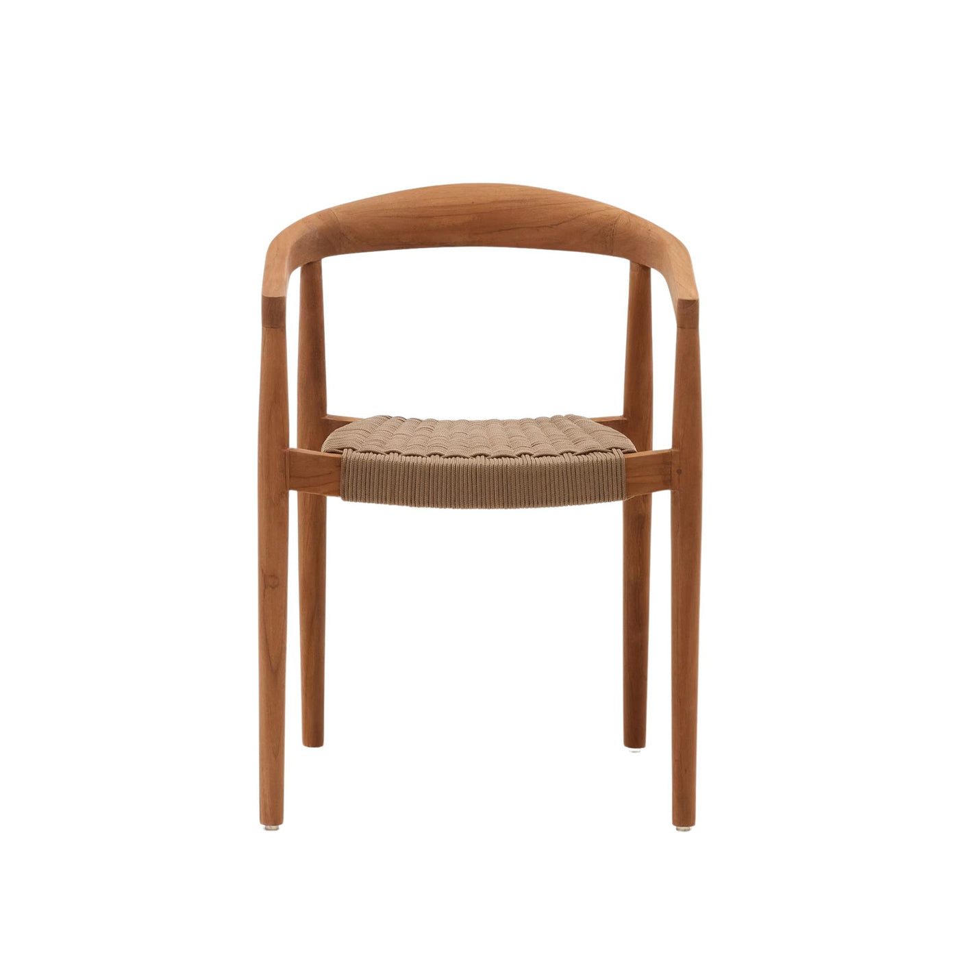 Chaise KAVE HOME Ydalia en teck, finition naturelle et corde beige