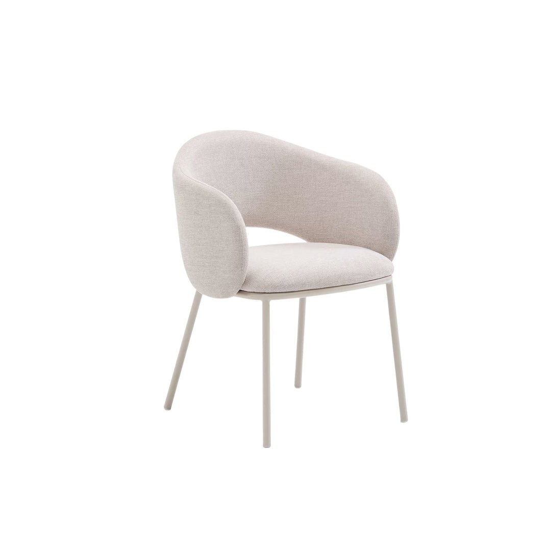 Lot de 2 Chaises KAVE HOME Maina beige et pieds en acier beige FSC Mix Credit