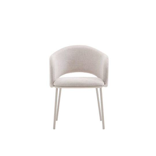Lot de 2 Chaises KAVE HOME Maina beige et pieds en acier beige FSC Mix Credit