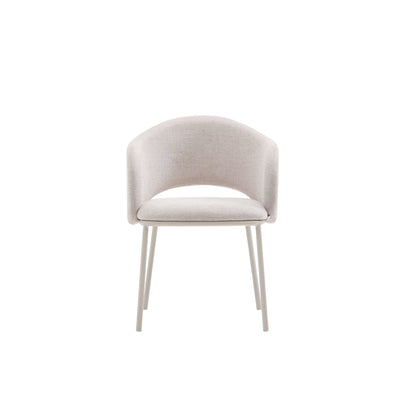 Lot de 2 Chaises KAVE HOME Maina beige et pieds en acier beige FSC Mix Credit