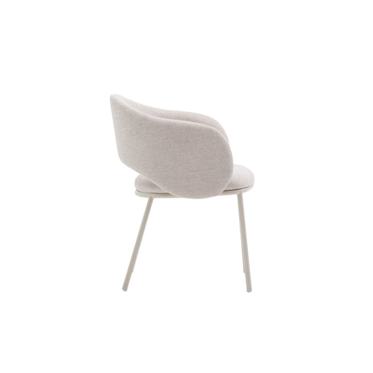 Lot de 2 Chaises KAVE HOME Maina beige et pieds en acier beige FSC Mix Credit