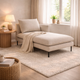 Chaise longue COSMOPOLITAN DESIGN Vienna en tissu bouclé beige