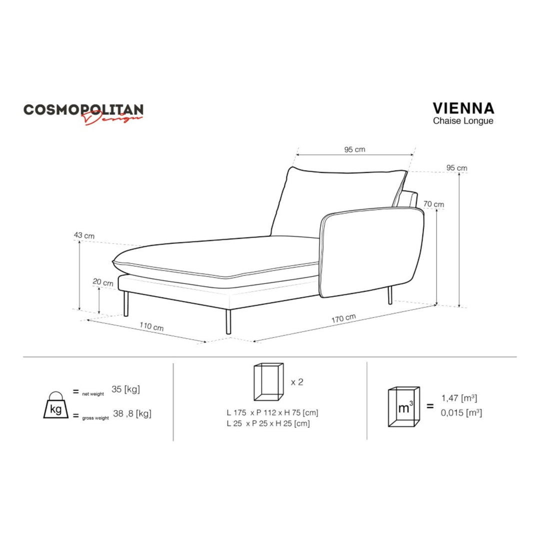 Chaise longue COSMOPOLITAN DESIGN Vienna en tissu bouclé beige