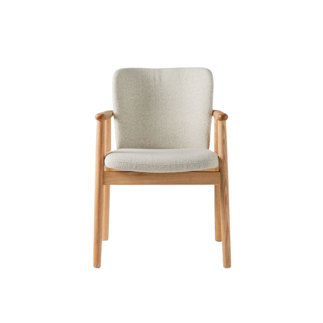 Chaise MICADONI Ria en tissu Blanc cassé