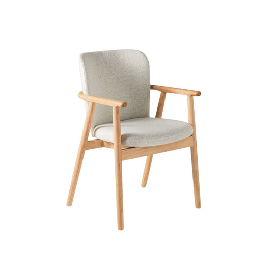 Chaise MICADONI Ria en tissu Blanc cassé