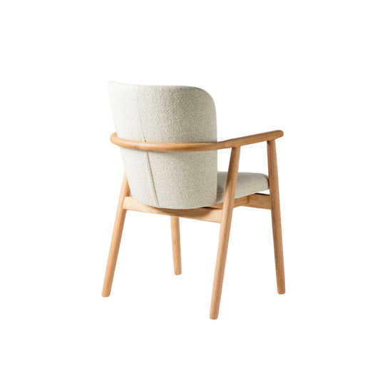 Chaise MICADONI Ria en tissu Blanc cassé