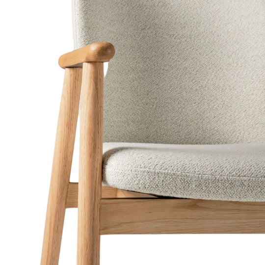 Chaise MICADONI Ria en tissu Blanc cassé