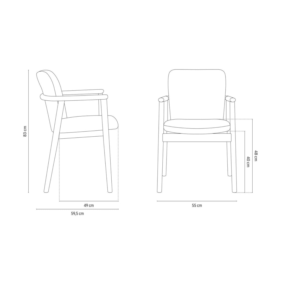 Chaise MICADONI Ria en tissu Blanc cassé