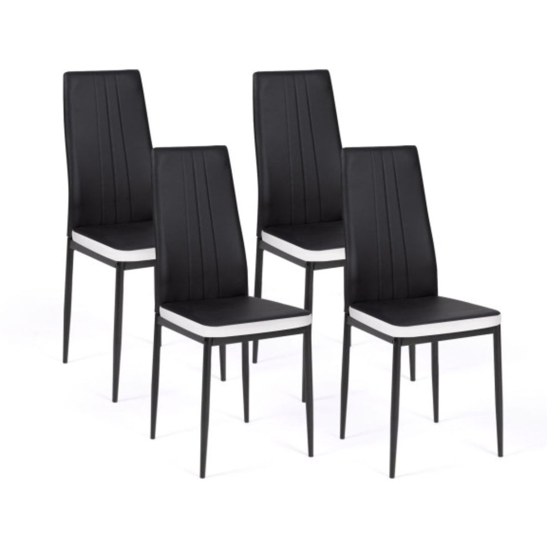 Lot de 4 chaises Jodie Noir/Blanc