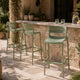 Lot de 4 chaises de jardin haute en plastique Oviala PANAME vert sauge