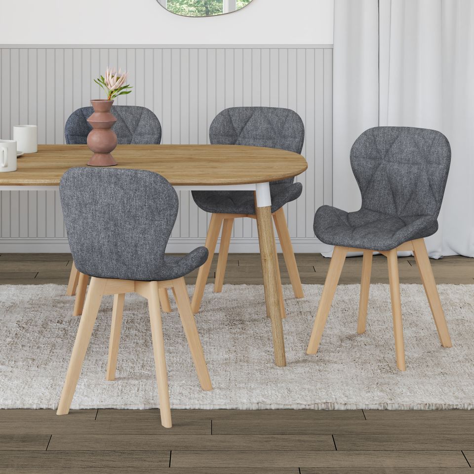 Lot de 4 chaises Gatsby gris foncé
